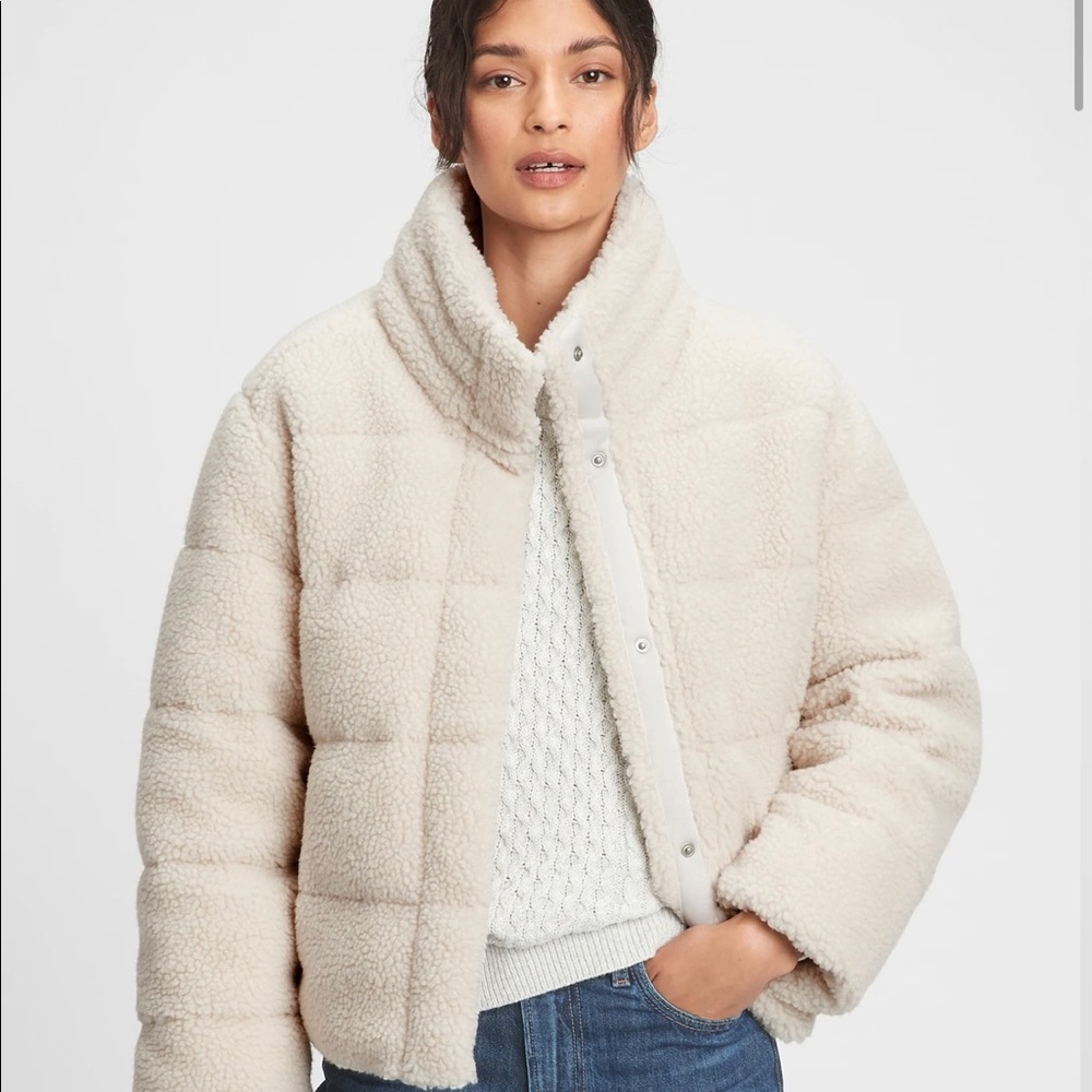 Gap ColdControl Max Puffer Sherpa Mockneck Jacket